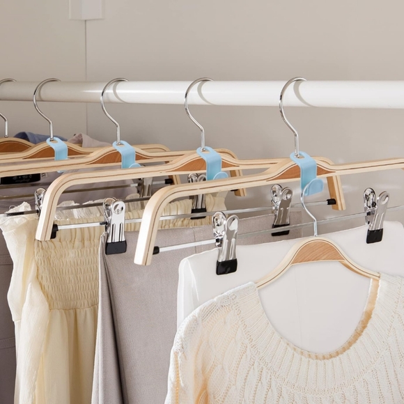 Closet Organization Space Saving Cascading Hanger Clip - Set of 25 - Blue - Picture 2 of 5